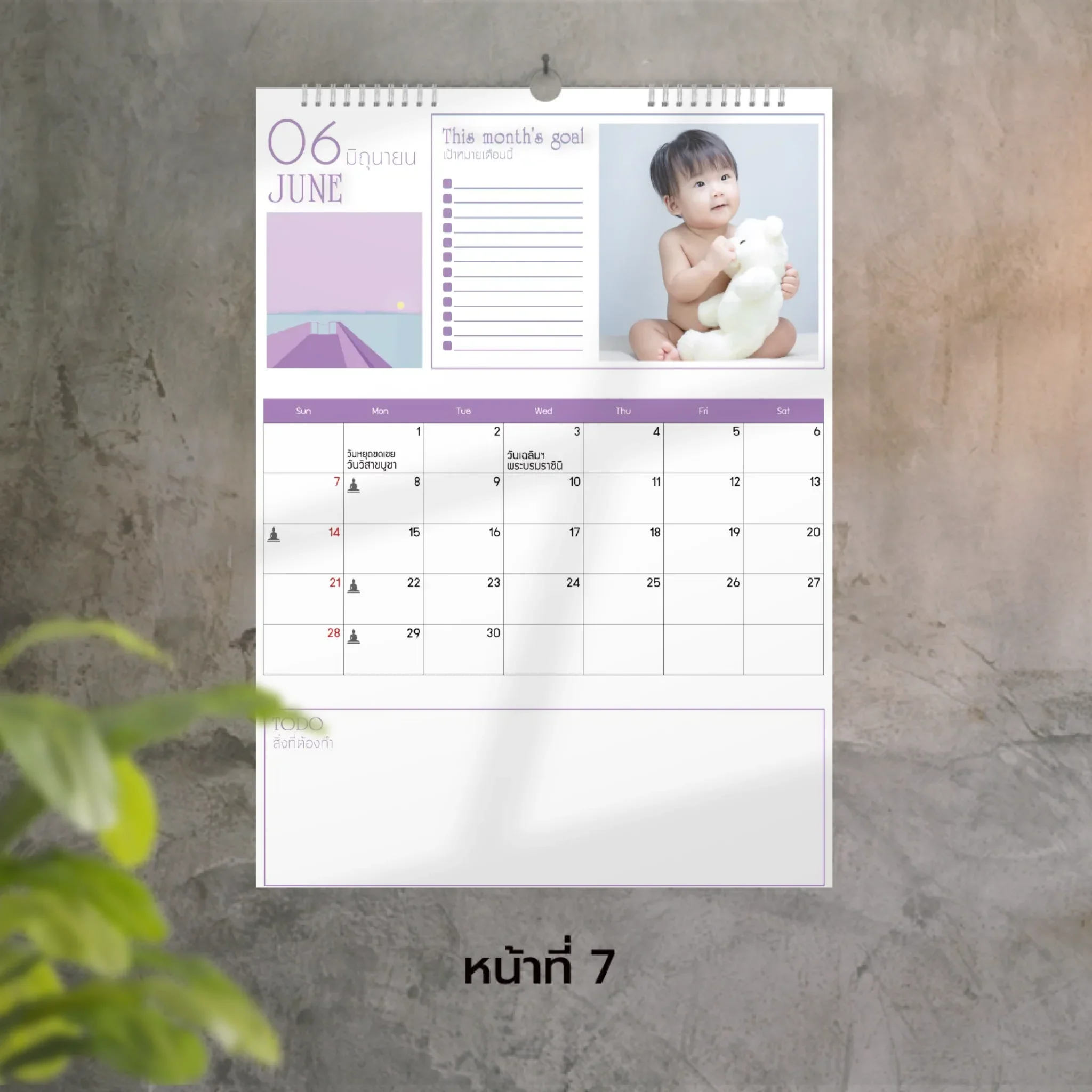 Calendar 30x42 cm - Golden Moments แบบแขวน (18รูป) - Image 7