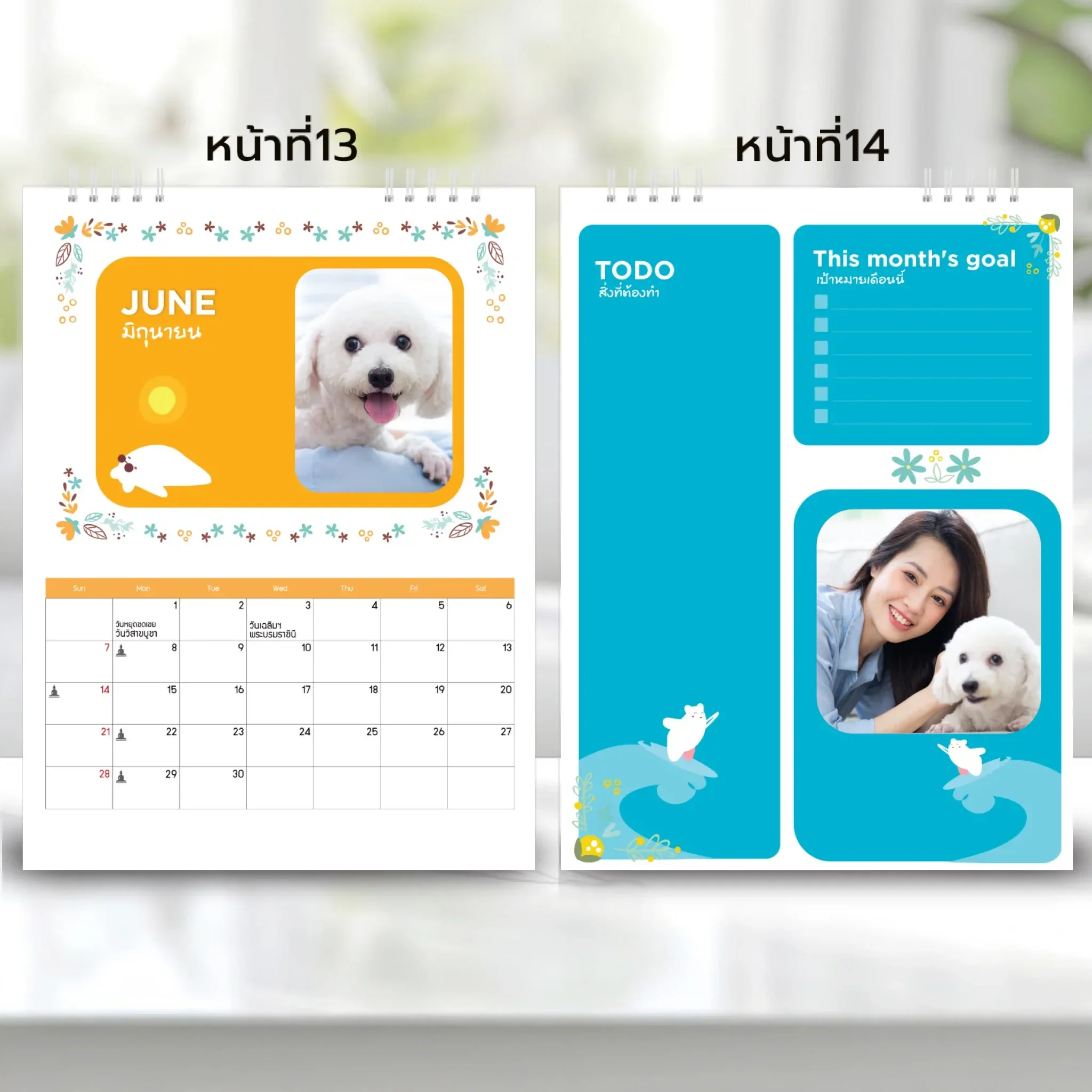 Calendar 6x8 นิ้ว - Happy Vibes แนวนอน แบบพิเศษ 26 หน้า (28รูป) - Image 8