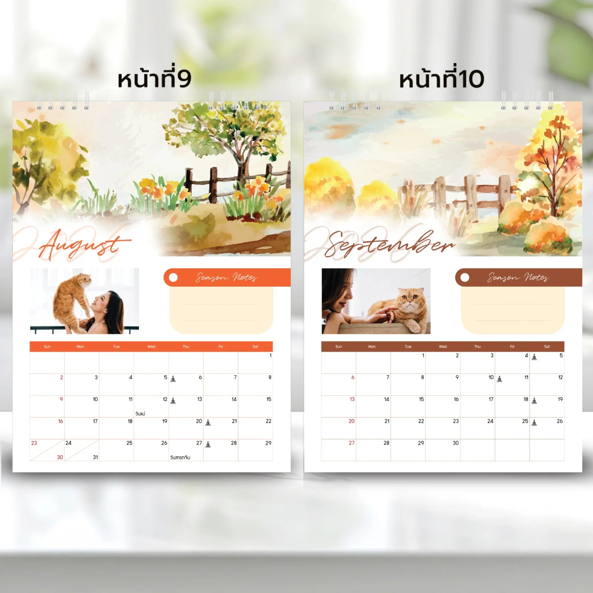 Calendar 6x8 นิ้ว - Seasons แบบปกติ แนวตั้ง 14 หน้า (13รูป) - Image 6