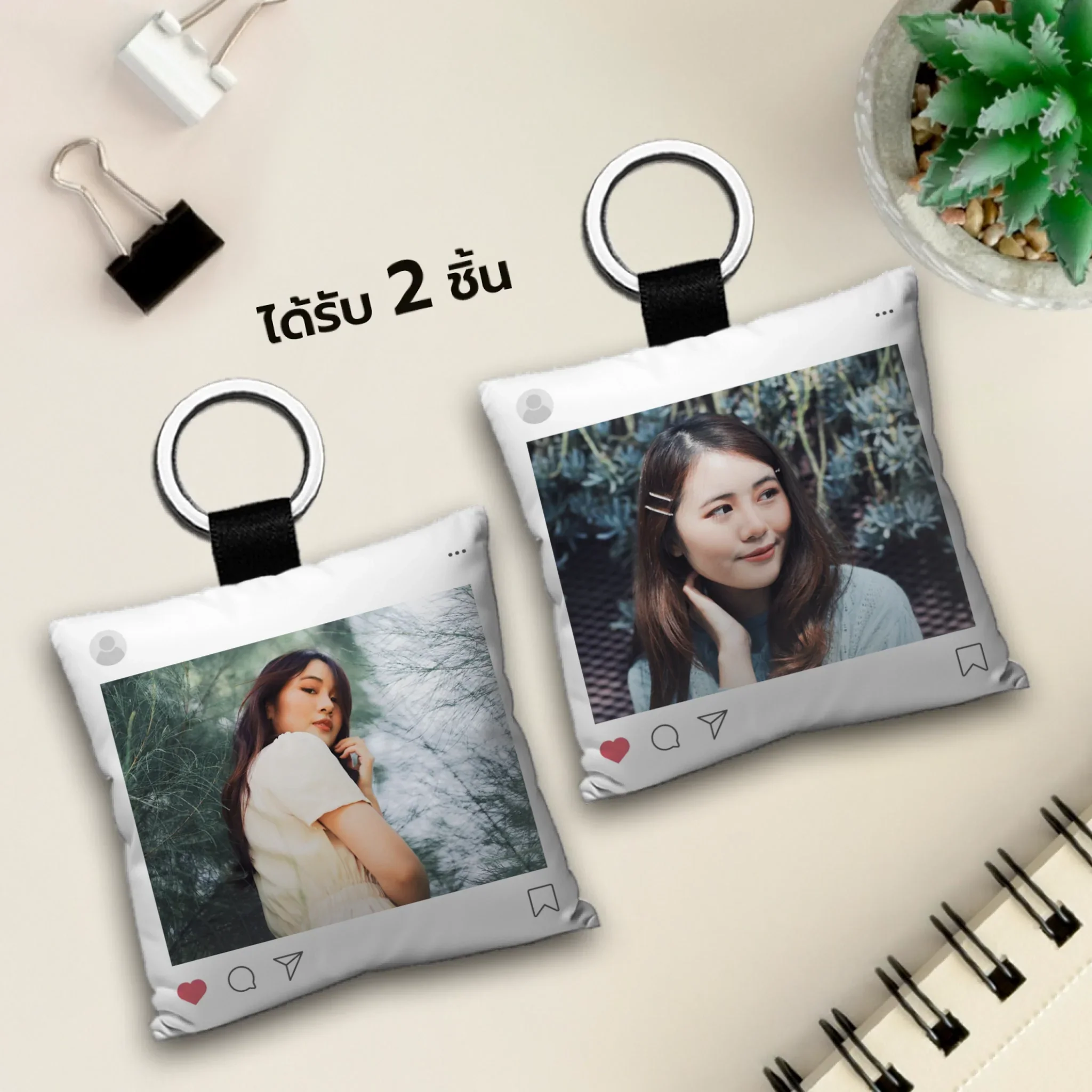 พวงกุญแจมินิดอลแบบ IG - พิมพ์ 2 หน้า ใส่ข้อความ (2ชิ้น) - Image 2