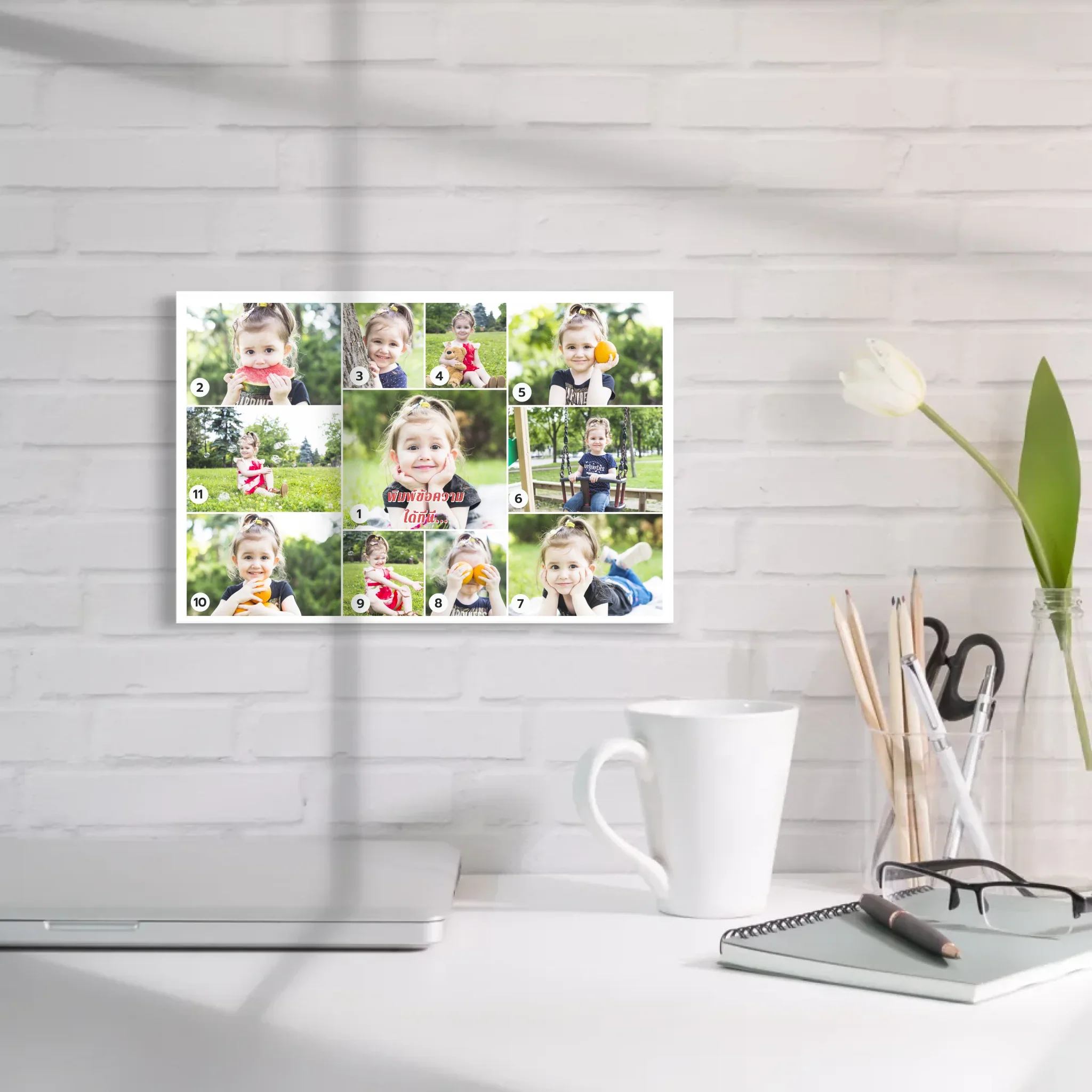 กรอบลอย LANDSCAPE แนวนอน แบบ 11 รูป ใส่ข้อความ - Image 5