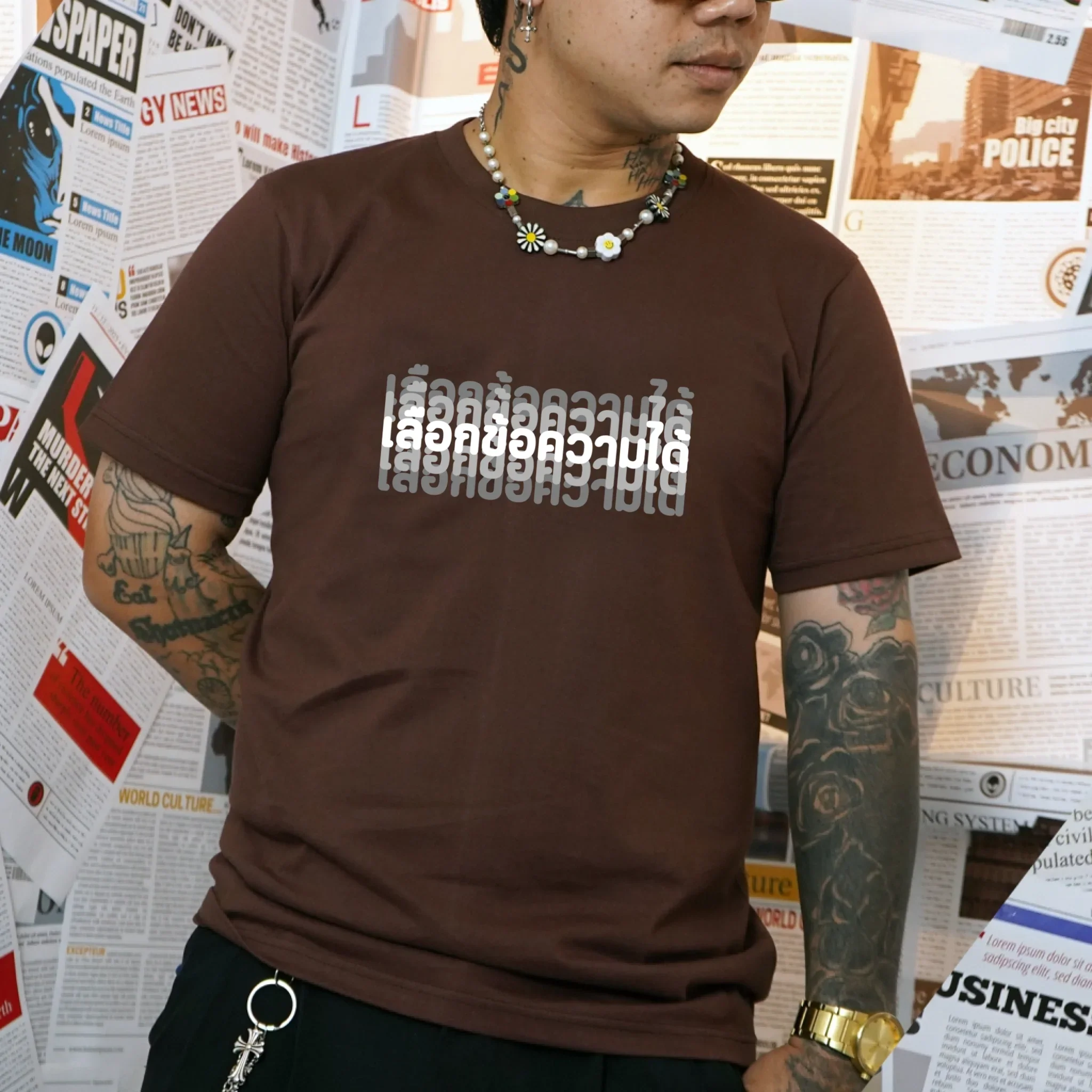 T-SHIRT GU BLUR - เลือกข้อความได้ - Image 3